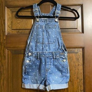 Girls Gap Heart Denim Overalls